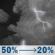 Tonight: A chance of showers and thunderstorms before 2am. Mostly cloudy, with a low around 73. Heat index values as high as 100. Southwest wind 0 to 6 mph. Chance of precipitation is 50%. New rainfall amounts less than a tenth of an inch possible. Tonight: Chance Showers And Thunderstorms